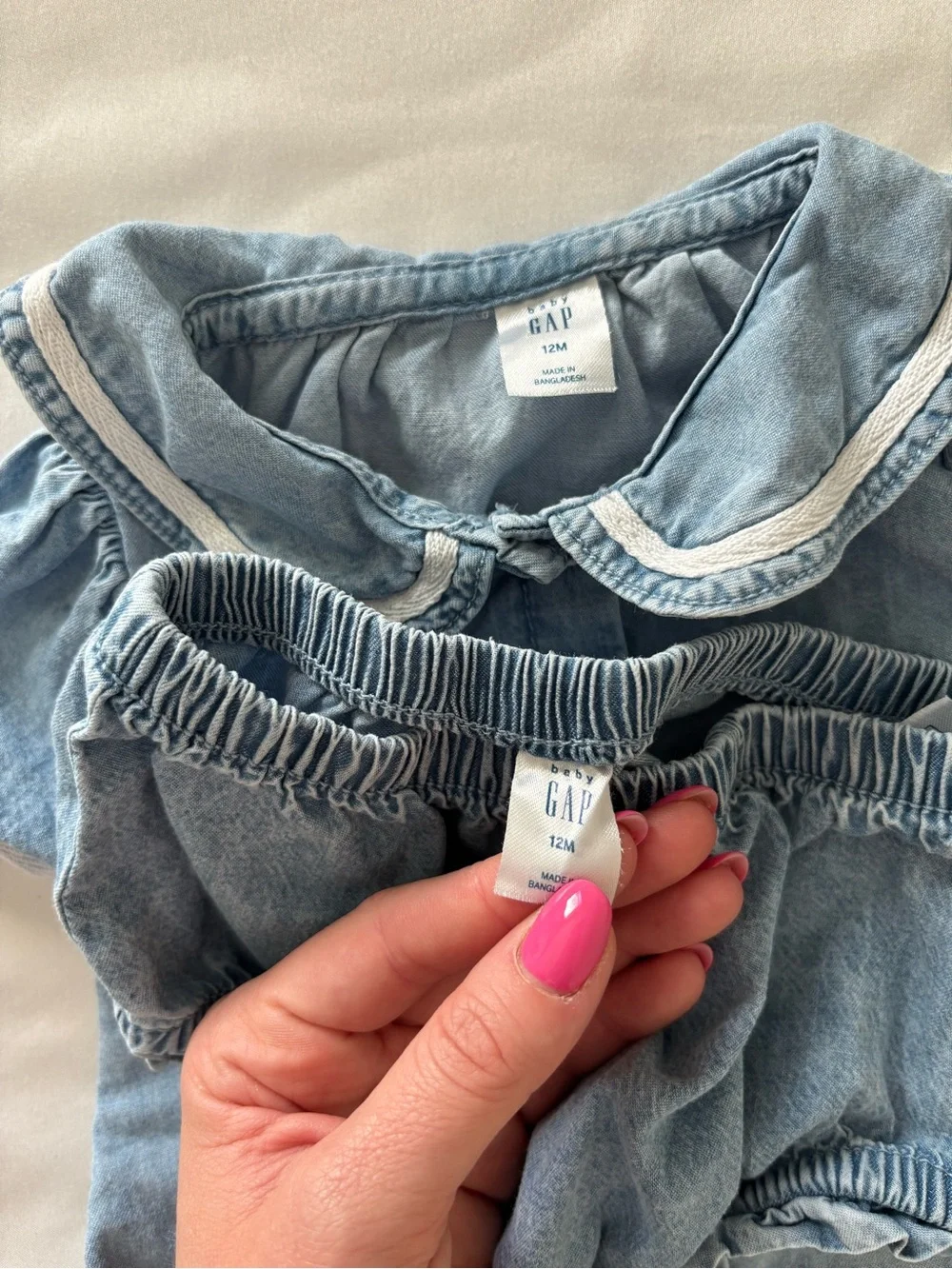 GAP Light Blue Denim Bloomers & Collar Top Set
